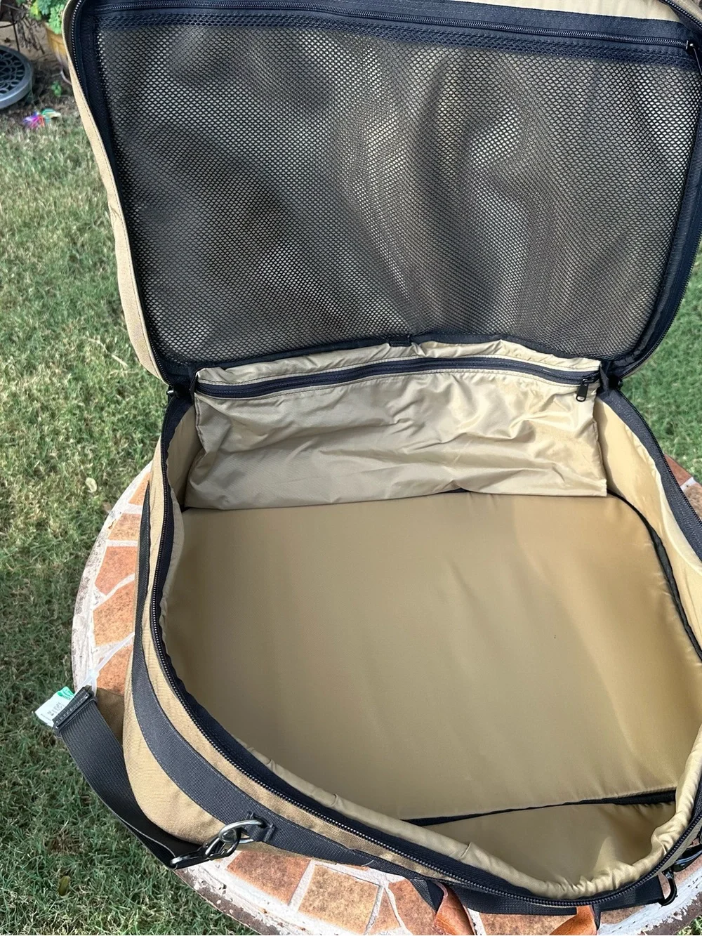 Wildgoose Texas Made Canvas & Leather Garment Travel Bag Luggage Tan Brown
